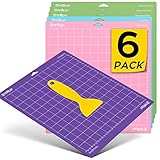 HTVRONT Cutting Mat for Cricut, 6 Pack Cutting Mat 12x12(StandardGrip, LightGrip, StrongGrip,...