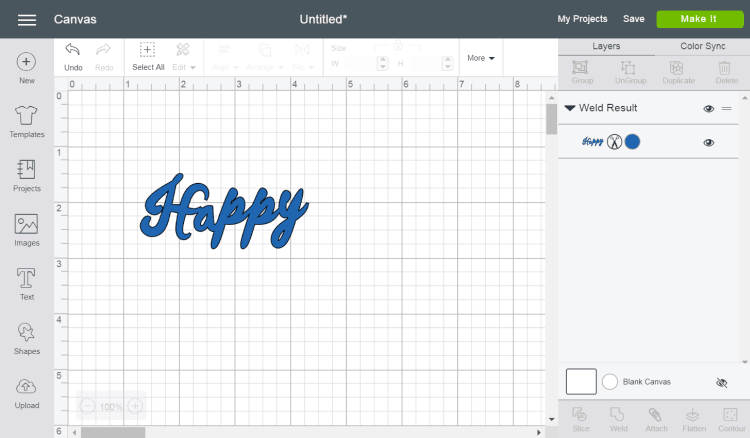 Weld fonts in Design Space - Welded